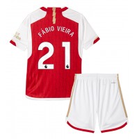 Arsenal Fabio Vieira #21 Domáci Detský futbalový dres 2023-24 Krátky Rukáv (+ trenírky)